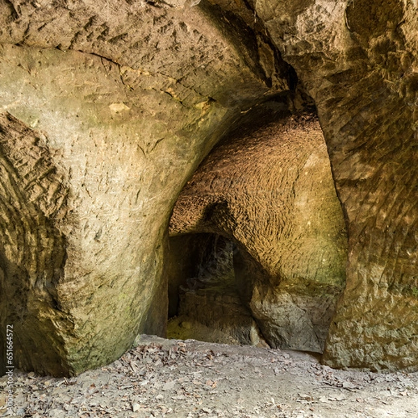 Fototapeta Famous caves Desolate churches II (Pust kostely II), there is a smaller artificial underground space right by the road from Velenice to Svitavy, The Czech republic