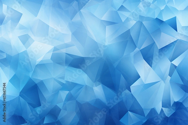 Fototapeta Abstract blue triangle background  - Generative AI illustration  