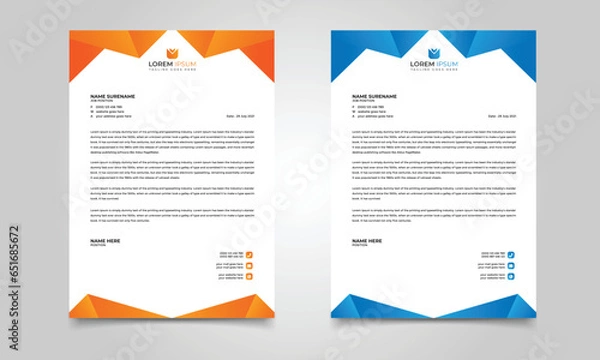 Obraz Modern Corporate Letterhead design template