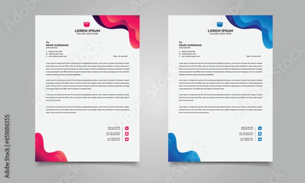 Obraz Modern Corporate Letterhead design template