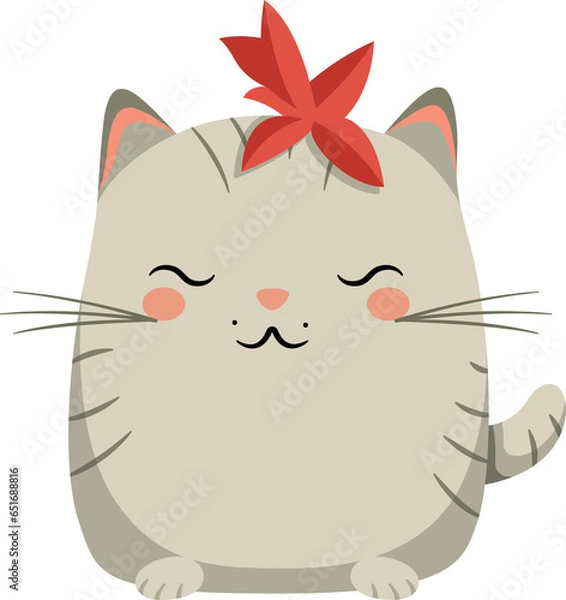 Obraz Christmas Santa Cat Flat