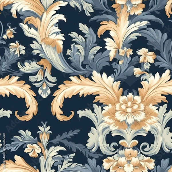 Obraz Rococo seamless pattern that would be worn colors seamless pattern, AI Generated
