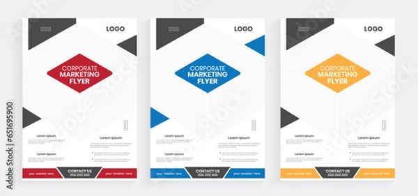 Fototapeta Corporate agency's latest A4 digital flyer design, business industry marketing editable report layout, best clean A4 case study, A4 handout, and A4 paper sheet design