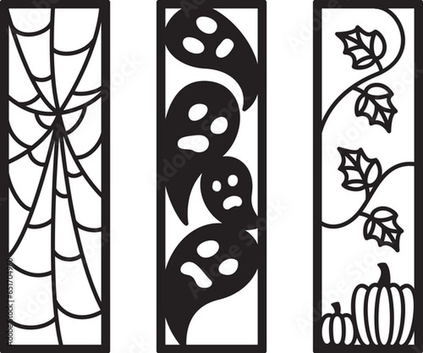 Obraz Halloween bookmark laser cut bundle, paper cut, 6in