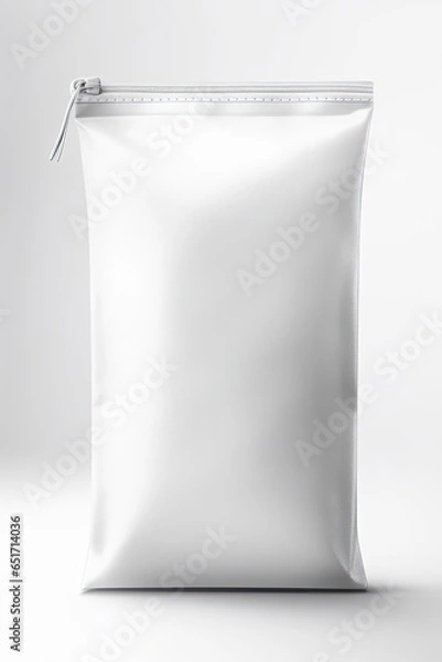 Obraz Packaging Bag Mockup White with shades white background, AI Generated