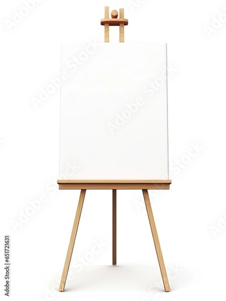 Fototapeta blank canvas on easel in light interior. 