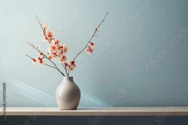 Fototapeta A minimalist artwork characterized by simplicity, clean lines, and limited color. Generative Ai.