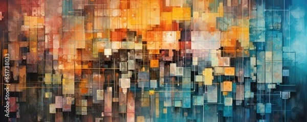 Fototapeta Colorful abstract rectangular background material