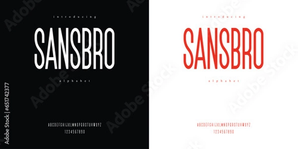 Fototapeta A condensed sans serif font, alphabet, typeface, typography 