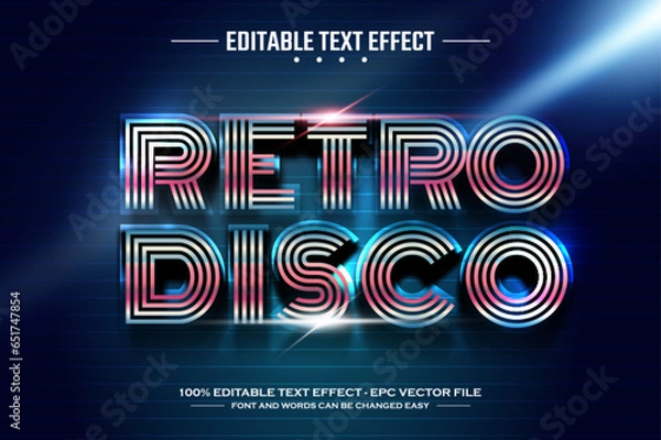 Obraz Retro disco 3D editable text effect template