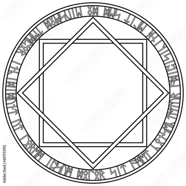 Obraz 魔法陣素材ベクター、ルーン文字使用