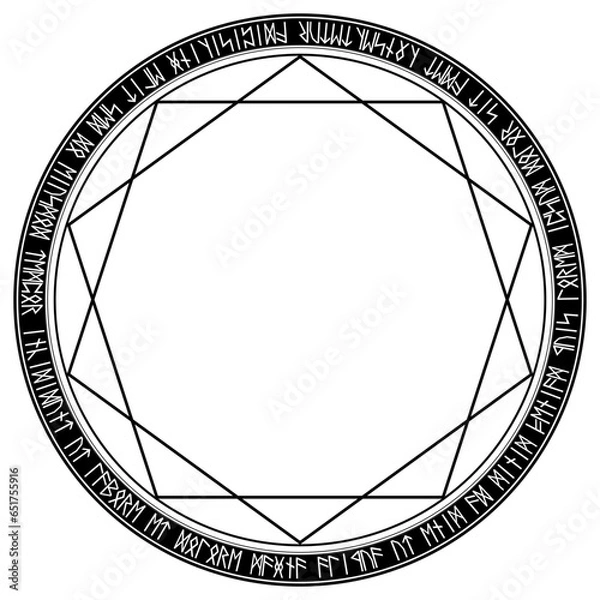 Obraz 魔法陣素材ベクター、ルーン文字使用