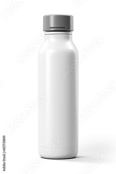 Obraz Water Botel Mockup White with shades white background, AI Generated