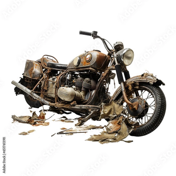 Fototapeta Splintered Sidecar, transparent background, isolated image, generative AI

