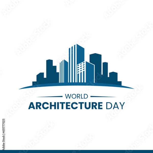 Fototapeta Architecture Building cityscape logo flat minimalist design suitable for world architecture day