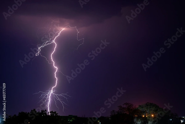 Obraz lightning over the city