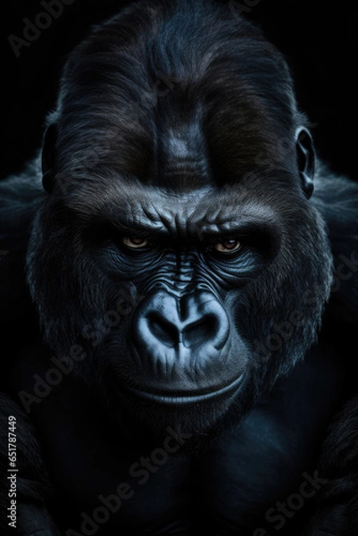 Fototapeta Front face dark gorilla