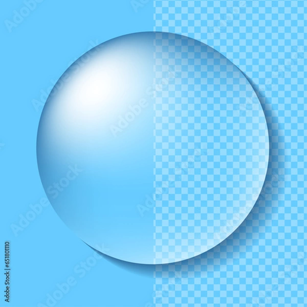 Obraz 水滴をイメージした透明な球体（背景が透けて見える）ベクターイラスト