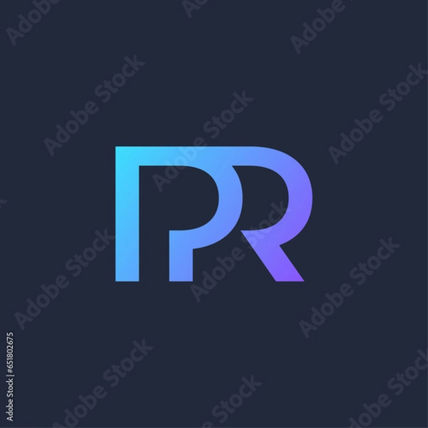 Obraz  simple letter PR logo design
