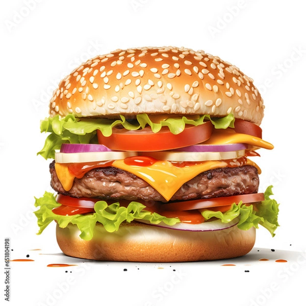 Obraz hamburger on white