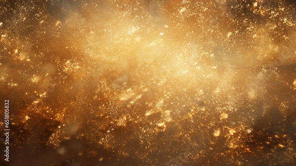Obraz Background of golden dust overlay texture illustration. Generative Ai