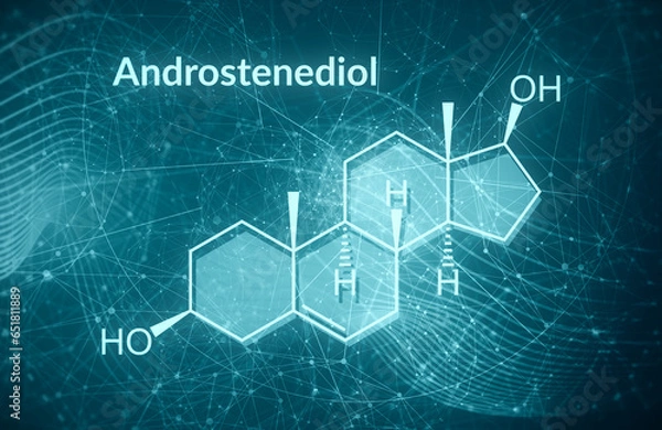 Obraz Androstenediol structural chemical formula. Androgen steroid hormone