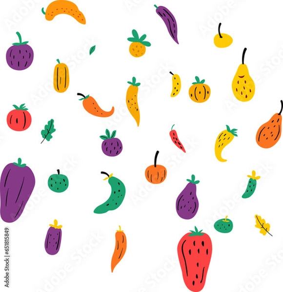 Obraz a set of simple vegetable illustration vector