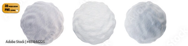 Obraz Snowballs with high resolution texture. Winter fun. 3D visualization without background.