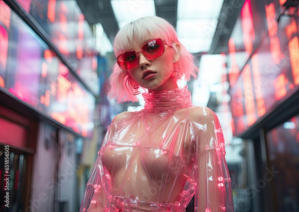 Fototapeta Neo Tokyo Cyberpunk Echoes Characters Generative AI