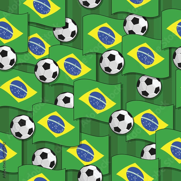 Obraz brazil football pattern