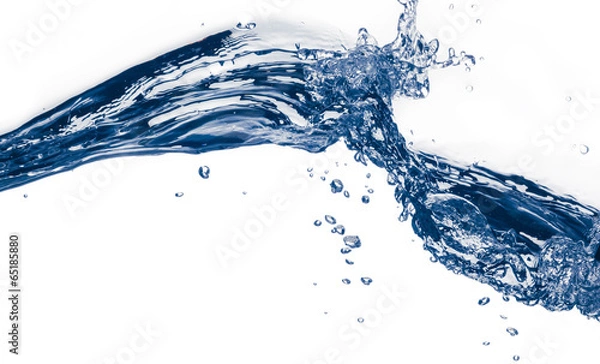 Obraz Water splash isolated on white. Close up of splash of water form