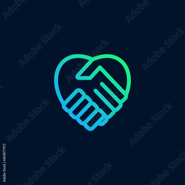 Obraz love with handshake logo design