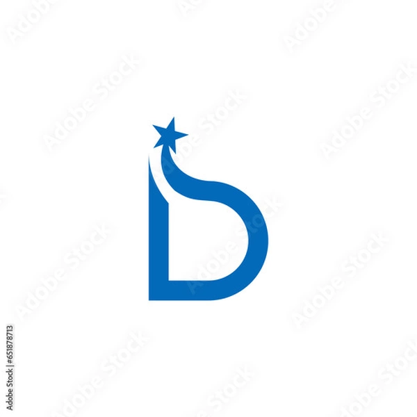 Obraz letter d with star logo design