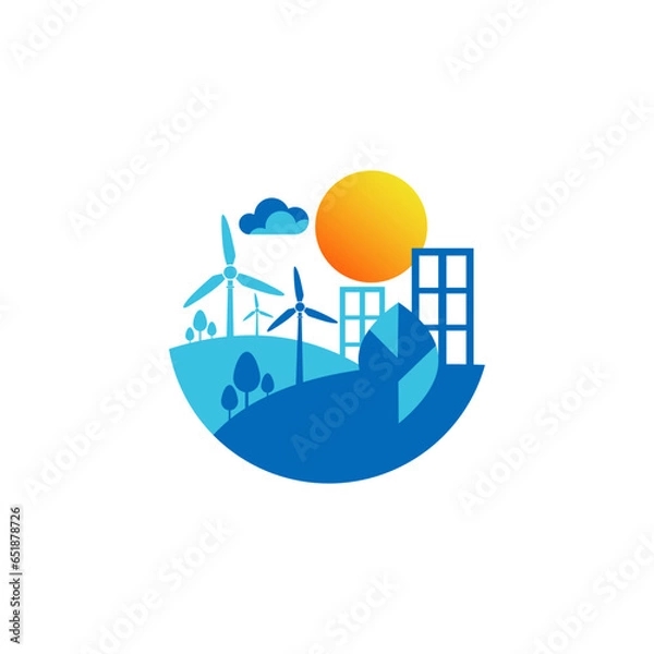 Obraz landscape building logo design modern