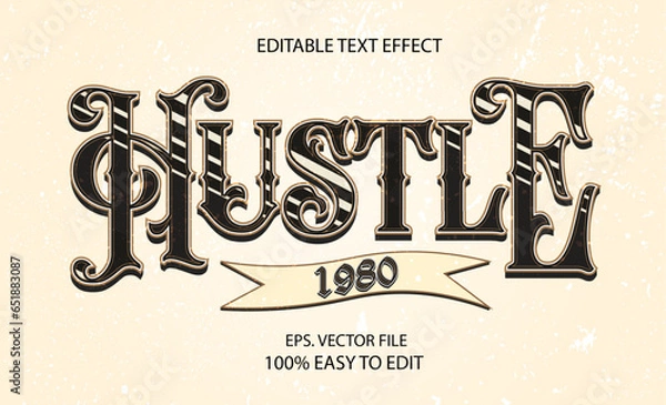 Fototapeta Hustle text effect