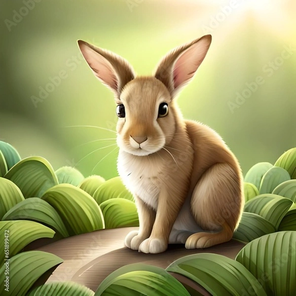 Fototapeta rabbit on the grass
