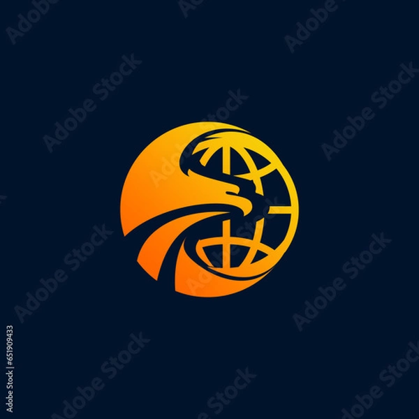 Obraz eagle with world logo design