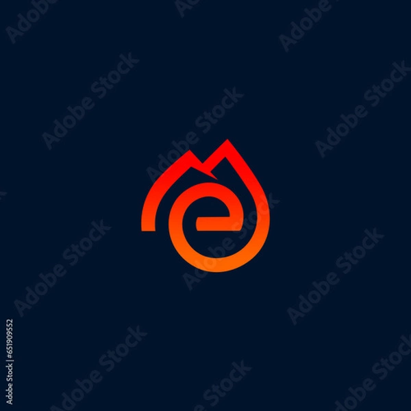 Obraz letter e with mountain logo design