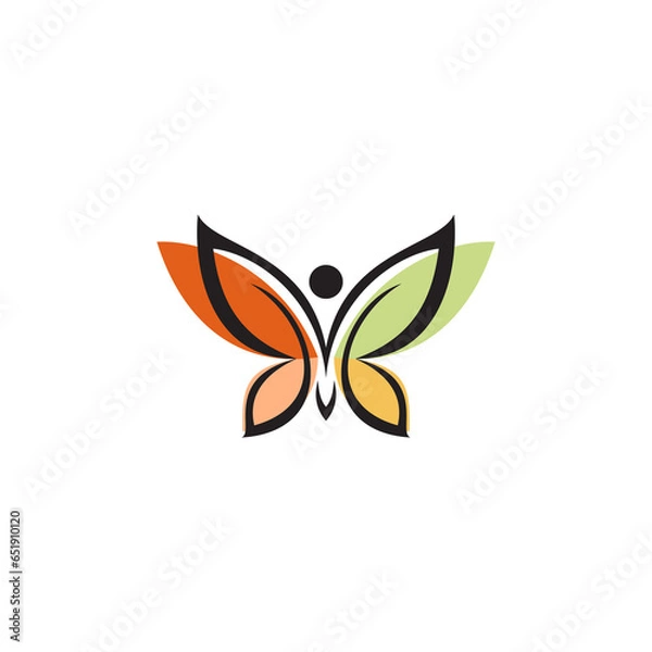 Obraz butterfly with leaf smile logo design