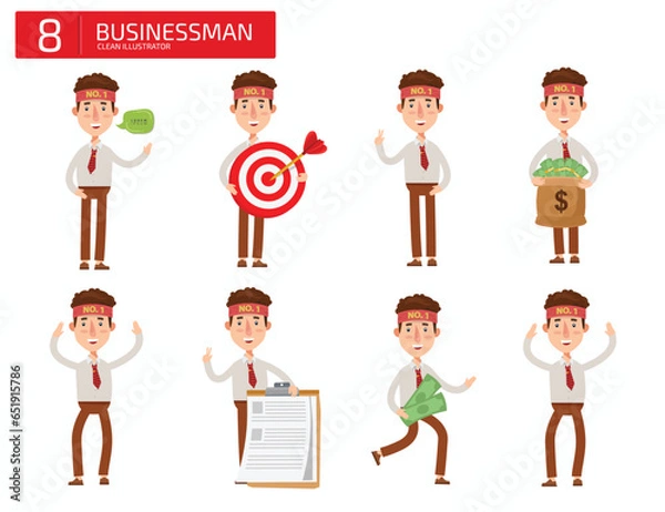 Obraz Businessman Character Set Vector Design
