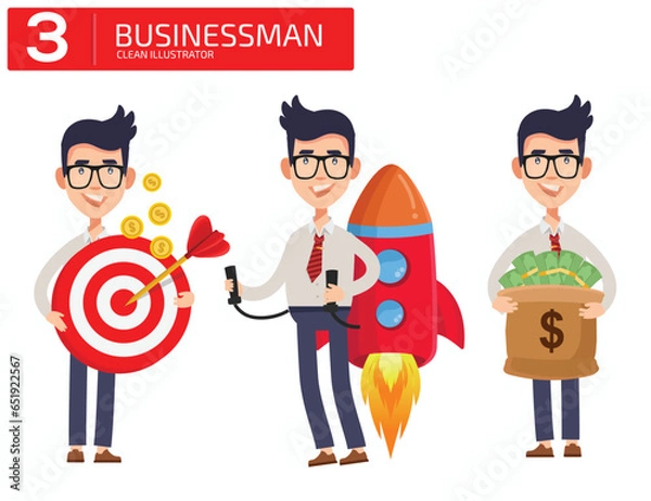 Obraz Businessman Character Vector Design