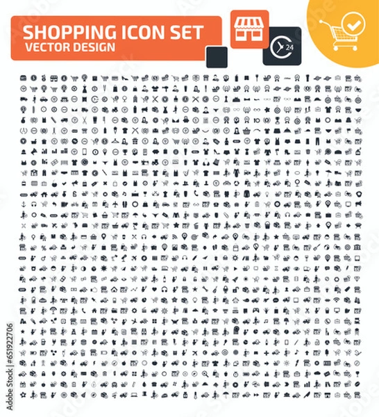 Obraz Shopping And Commerce Vector Icon Set Design