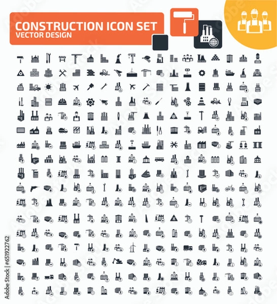 Obraz Construction Vector Icon Set Design