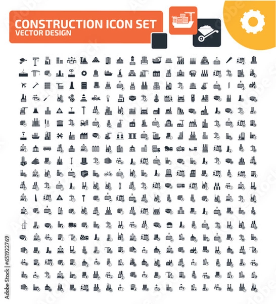 Obraz Construction Vector Icon Set Design