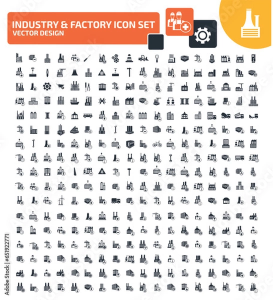 Obraz Industry And Energy Vector Icon Set Design
