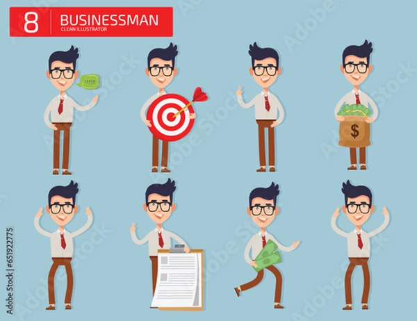 Obraz Businessman Character Set Vector Design