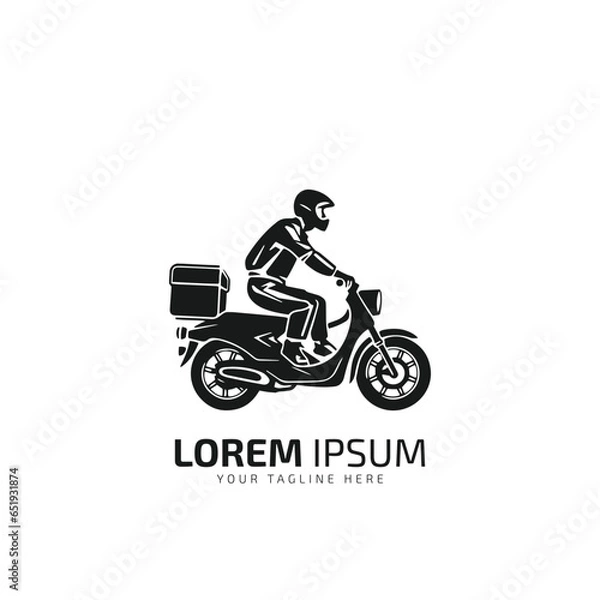 Fototapeta delivery by bike icon logo. Simple element illustration. delivery by bike concept symbol design from Delivery collection. Can be used for web and mobile. black bike on white background.