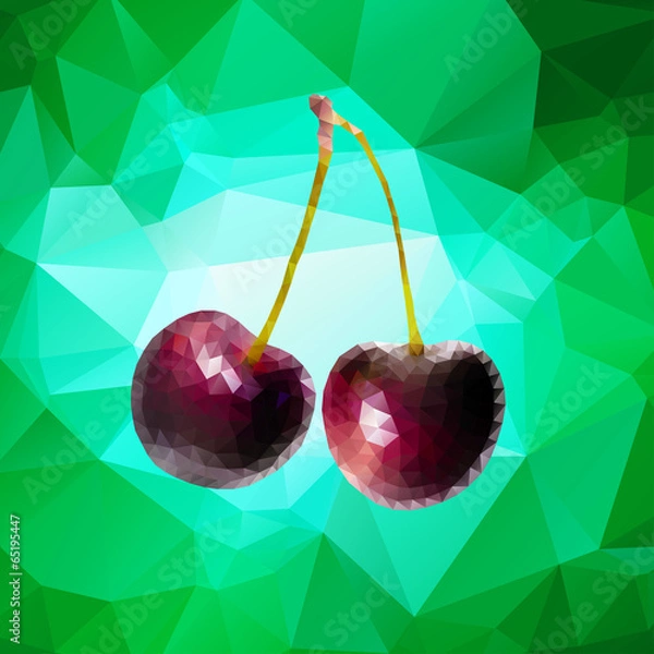 Obraz Purple cherry polygon vector