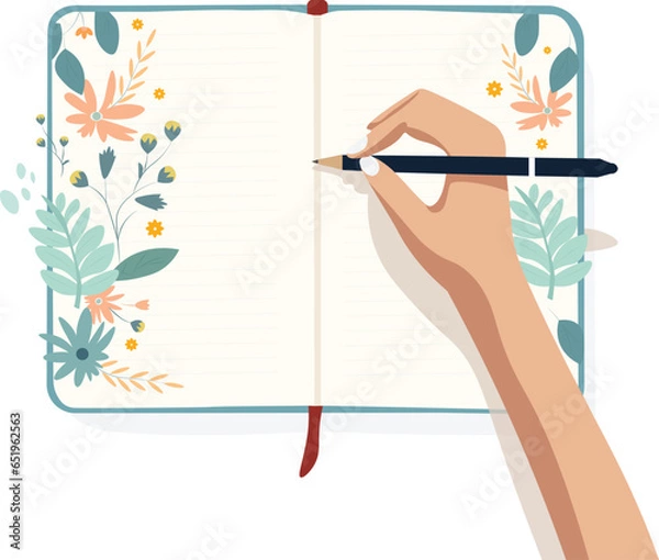 Fototapeta Open Turquoise Planner - Vector Illustration for Organized Planning