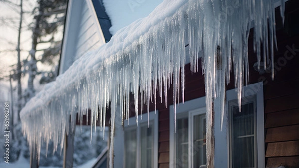 Obraz icicles on a roof